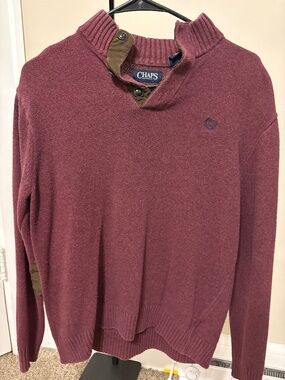 Mens Chaps Quarter Buttoned Sweater